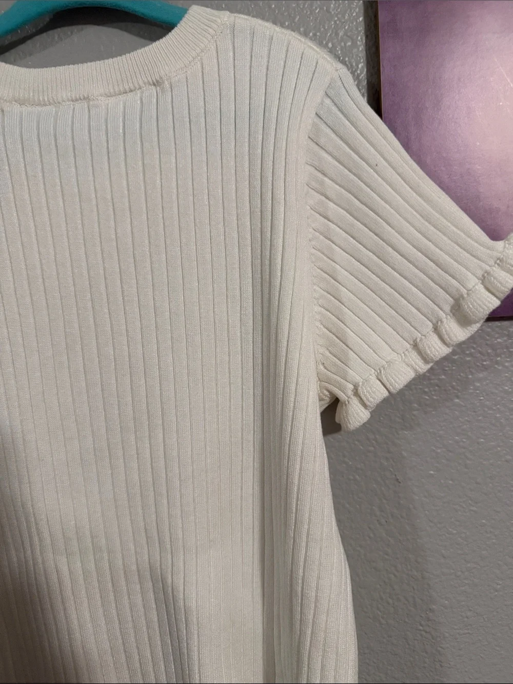 H&M knit ribbed top sweater 8/10 years girls new white ecru